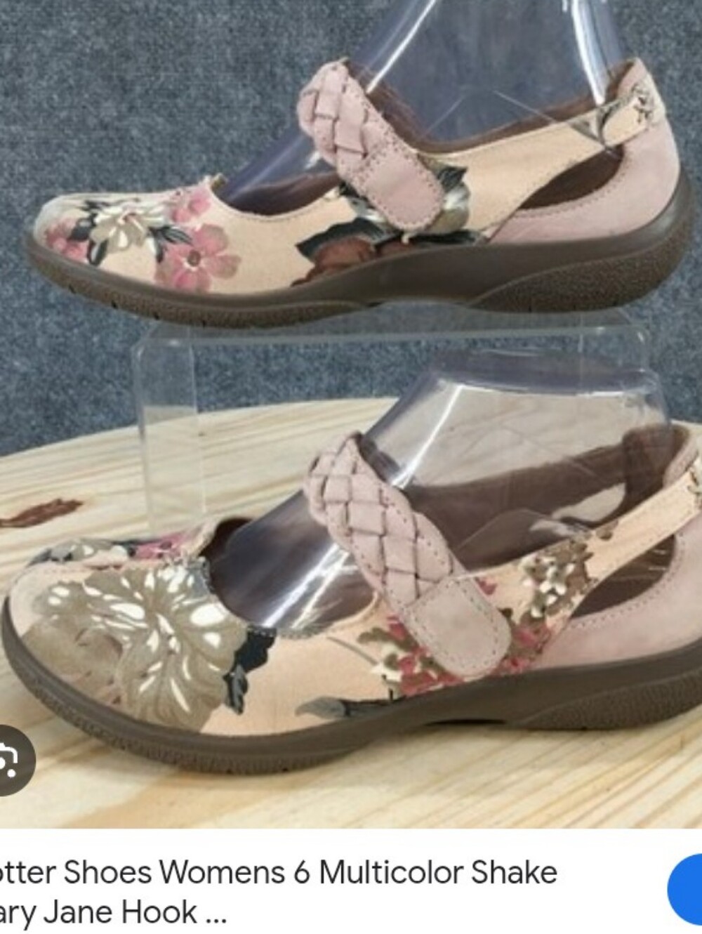 hotter Pink Floral Braided Strap Mary Jane Flats